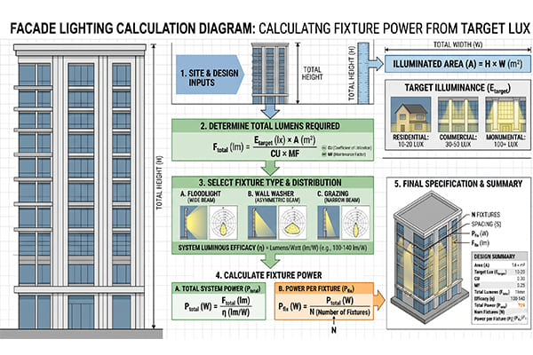 Facade lighting calculation diagram